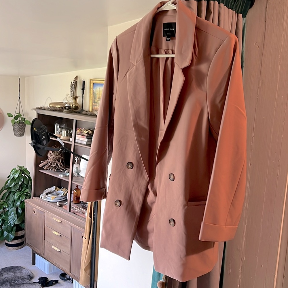 Love Tree Blazer, pink size small